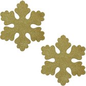 Gouden sneeuwvlokken 40 cm - hangdecoratie / boomversiering goud