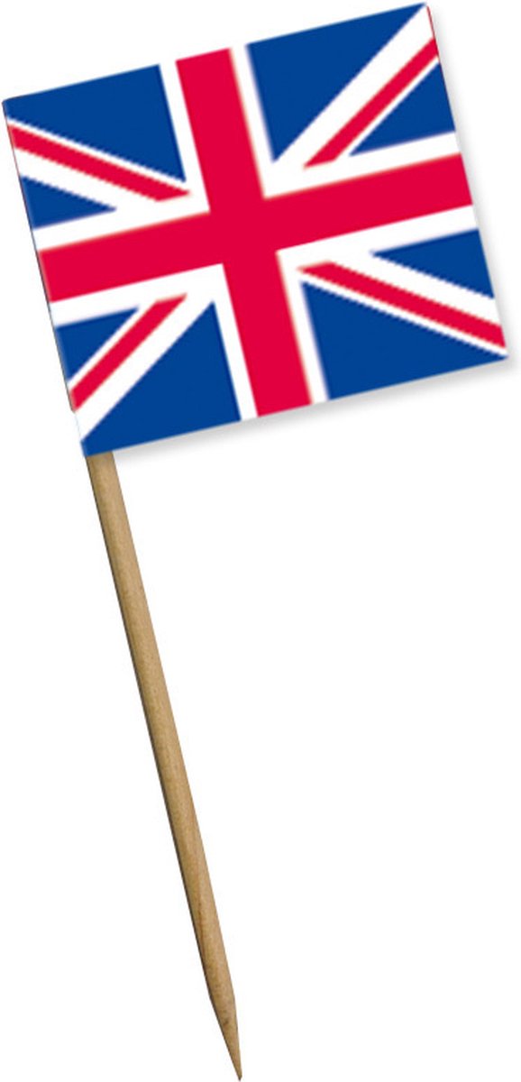 Cocktailprikkers Engeland - 150x stuks - 10 cm - Groot Brittannië vlaggetje prikkers
