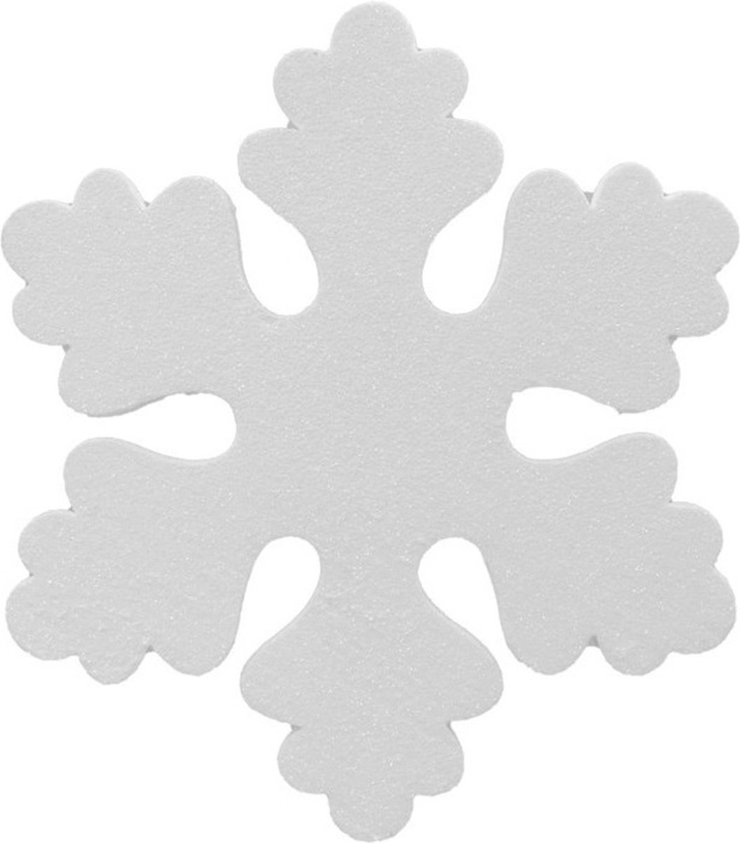 4x Witte decoratie sneeuwvlokken van foam 25 cm - Kerstversiering/kerstdecoratie sneeuwvlokken