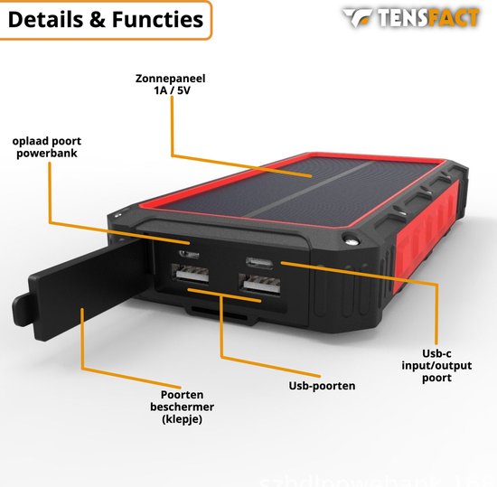 Chargeur Solaire 26800mAh PD 15W Batterie Externe Solaire avec 2 Ports USB et Une Entrée USB-C Chargeur Solaire 26800mAh PD 15W Batterie Externe Solaire avec 2 Ports USB et Une Entrée USB-C