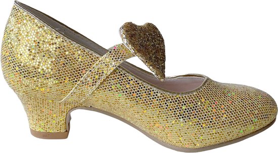 Spaanse schoentjes - strik - glitter - goud Spaanse schoentjes - strik - glitter - goud