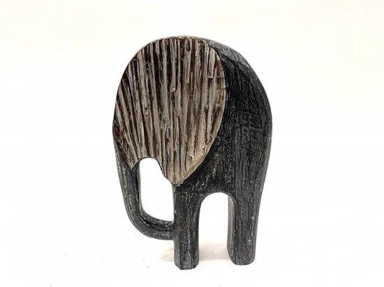 Decoratief beeld - olifant H30  - houten beeld - sculptuur