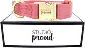 Studio Proud- Halsband - Halsband hond – Halsband voor honden – Maat S – 20-30cm – Roze satijn
