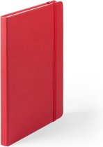 Luxe schriften/notitieboekje rood met elastiek A5 formaat - blanco paginas - opschrijfboekjes - 100 paginas