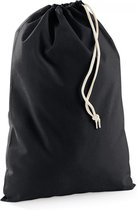 Sacs de rangement/sacs blancs en toile de coton Zwart avec cordon de serrage 49 x 75 cm - sacs cadeaux/sacs cadeaux