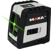 MAKA Groene Kruislijnlaser Zelfnivellerend - USB-C oplaadbaar - 0,3 mm/m - 20 M - Magnetisch op te hangen - Bouwlaser