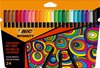 Feutres Bic Color Up, boîte en carton de 24 pièces de couleurs assorties