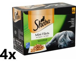 Sheba - Mini Filets in Saus - Selectie van de Chef - 4 verpakkingen van 12x85g - Kattenvoer Voordeelpack
