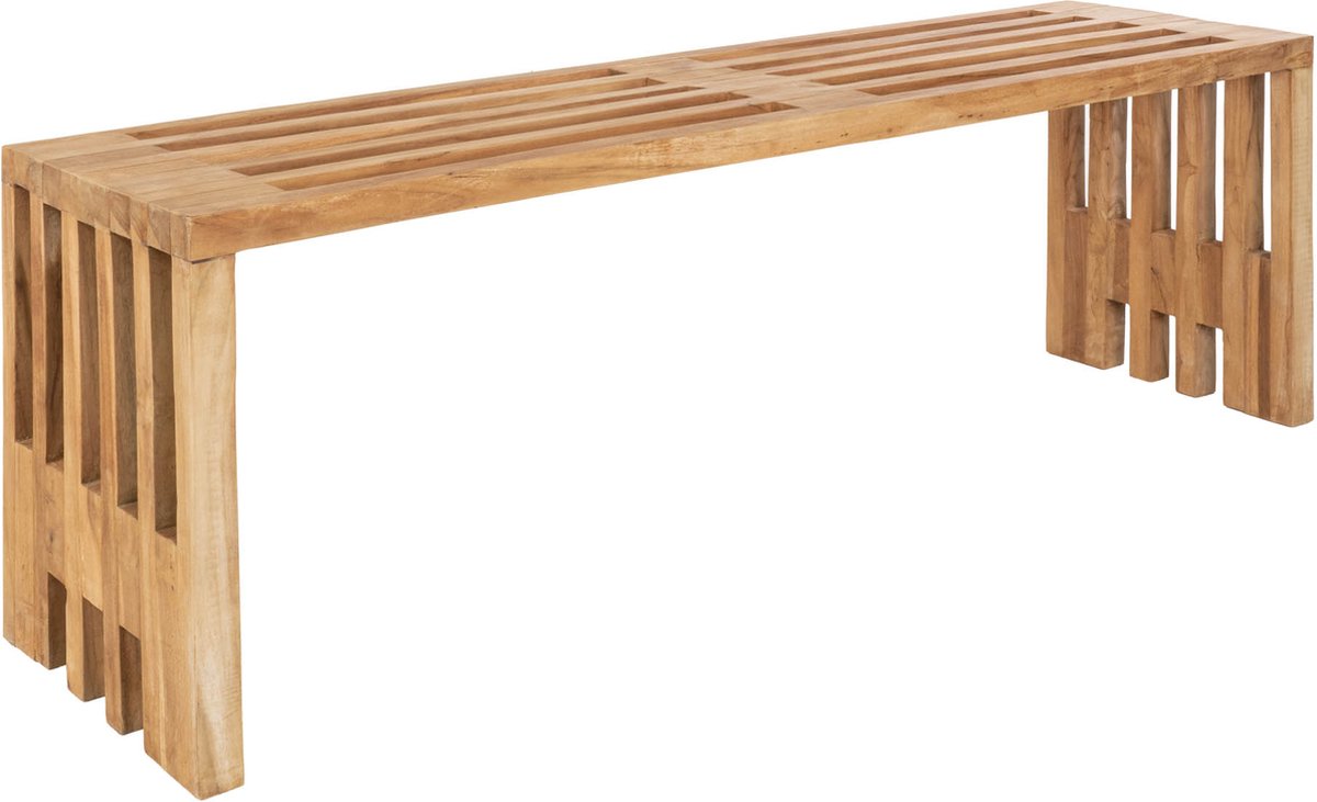 Tuinbank Naturel - Teakhout - 140x35x45cm - Bank Benidorm - House Nordic