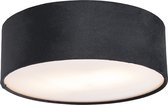 QAZQA drum - Moderne Plafondlamp - 2 lichts - Ø 30 cm - Zwart Goud - Woonkamer | Slaapkamer | Keuken