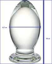 Buttplug kristalglas- anaalplug- anale dildo- Ø 6,7cm - helder glazen dildo- sex anale butt plug seksspeelgoed voor mannen en vrouwen