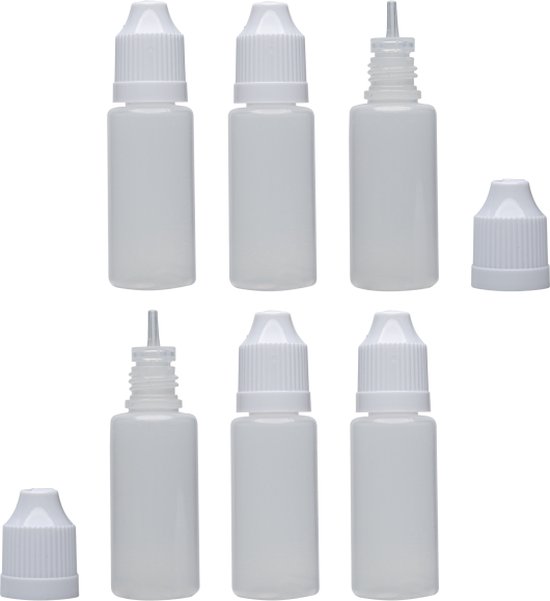 ModelCraft POL1015/6 Empty Dropper Bottles - 15ml 6x Verf flesje
