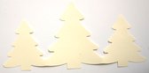 Kerstboom - Triple Kaarten Set - 30 Stuks en 30 Enveloppen - Ivoorkleurig - Maak wenskaarten voor elke gelegenheid