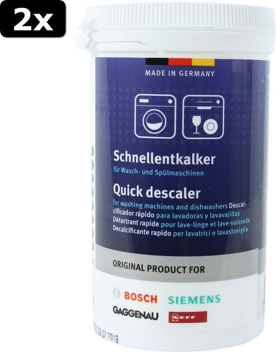 2x BOSCH SIEMENS B/s Vw/wasmachine Ontkalker 250g