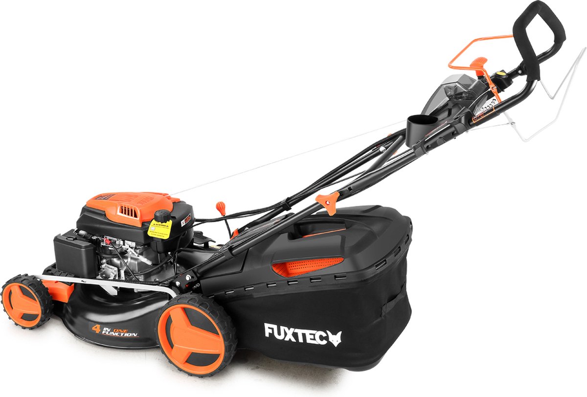 FUXTEC 4-in-1 Benzine Grasmaaier FX-RM5196eSPRO – Elektrische Start – 6 pk – 51 cm Maaibreedte – Flexibele Achterwielaandrijving – 4-Takt – Maaihoogte 25–75 mm – 60 L Grasopvangbak – Mulchfunctie – foto 2