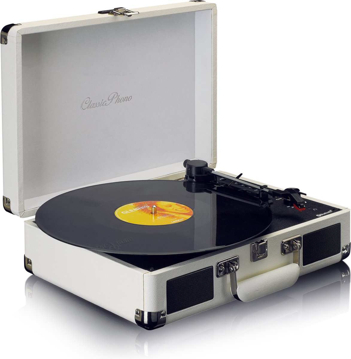 Classic Phono Retro Platenspeler - Bluetooth - Auto-stop - Ingebouwde Speakers - TT-115CR - Creme