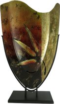 Glazen vaas - 59,5 cm hoog - Leaf - in standaard - glaskunst - handgemaakt