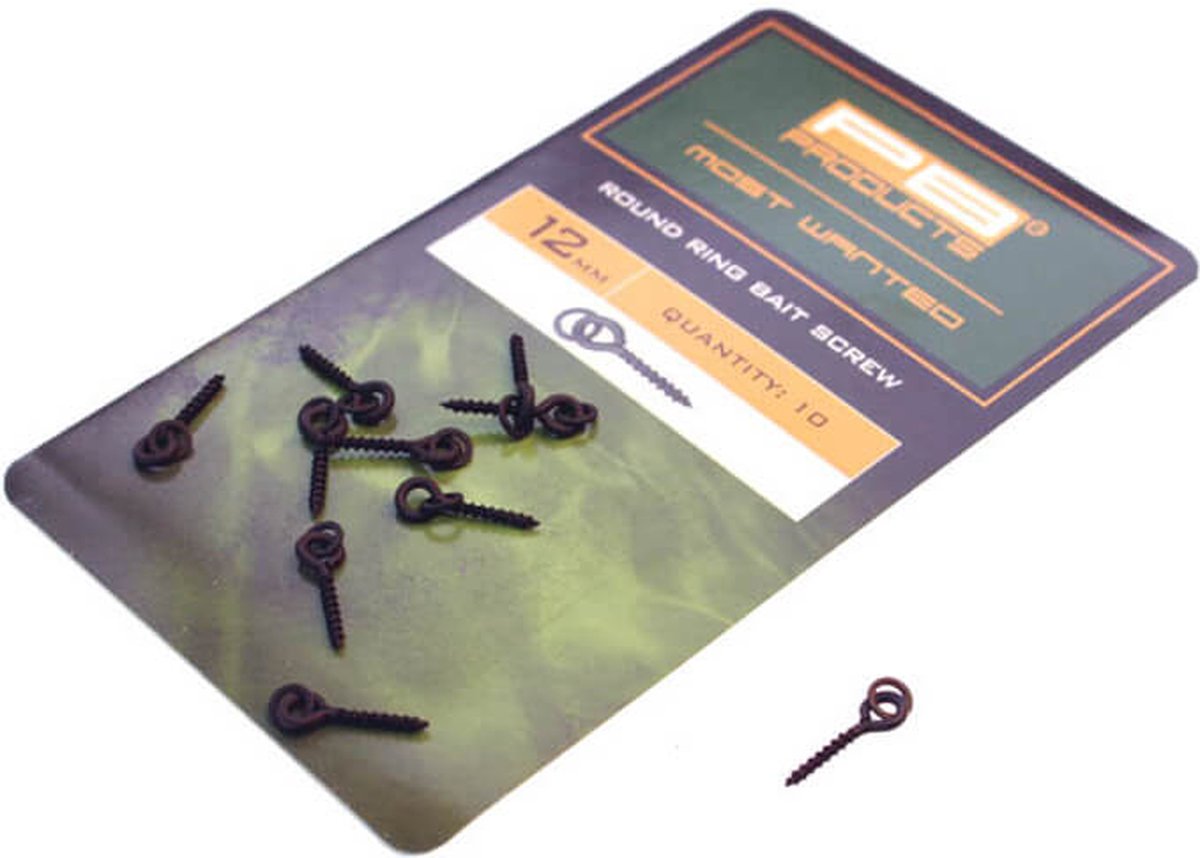 PB Products - Round Ring Bait Screw 12 mm - 10 stuks