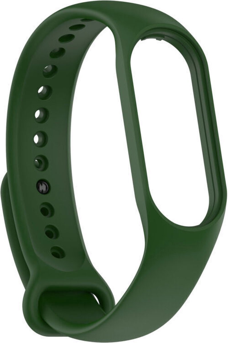 Siliconen bandje - Geschikt voor Xiaomi Mi Band 7- Donker Groen