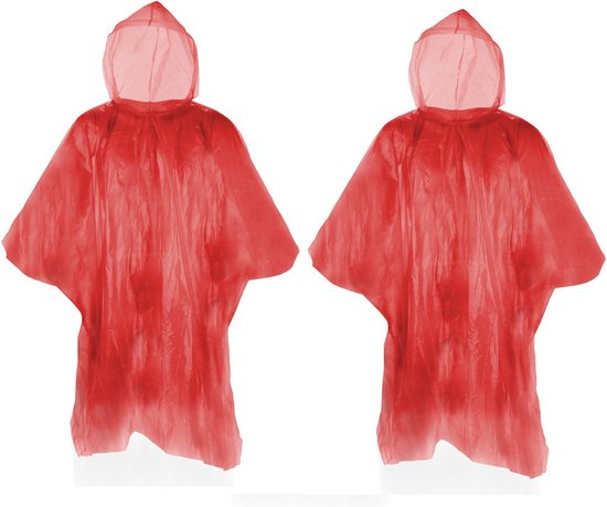 Lot de 4 Poncho de Pluie à Capuche jetable pour Adultes, Unisexe
