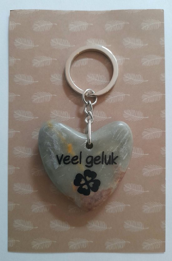 Hartjes sleutelhanger / steentje | Zoo Lianne