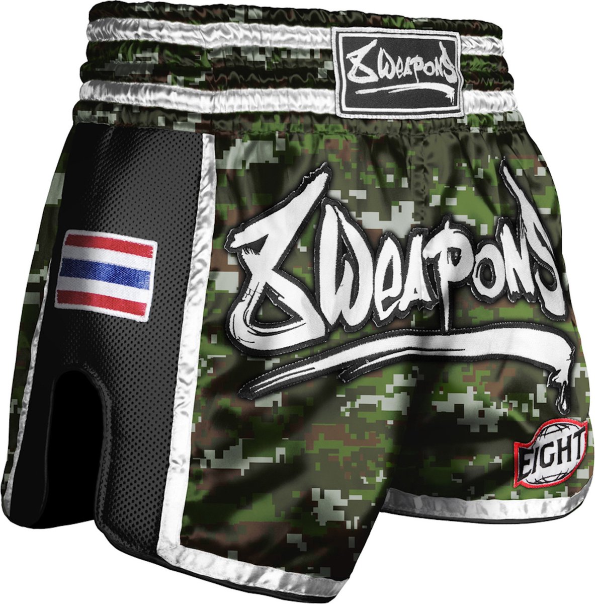 8 WEAPONS Muay Thai Shorts Super Mesh Camo maat S