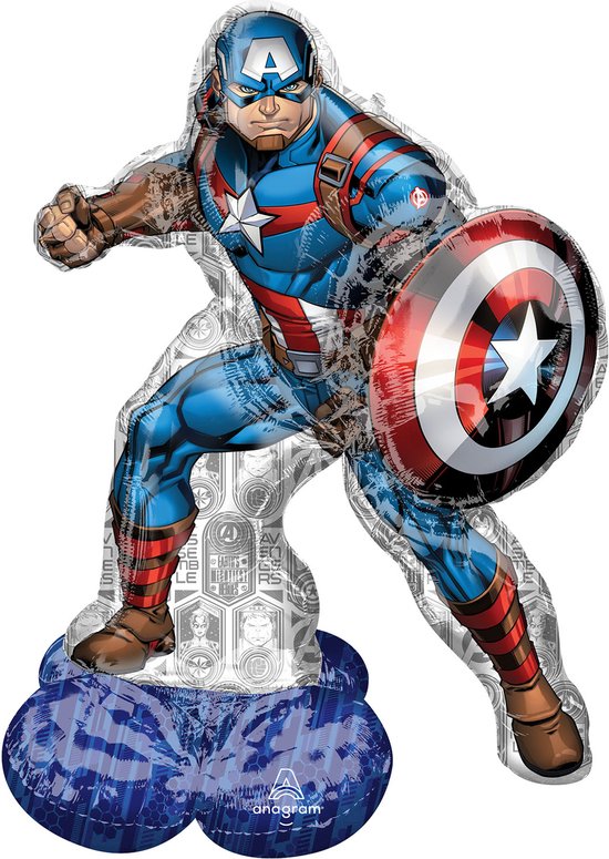 Amscan - Captain America - Folie ballon - 147cm - Leeg - 1 stuks.