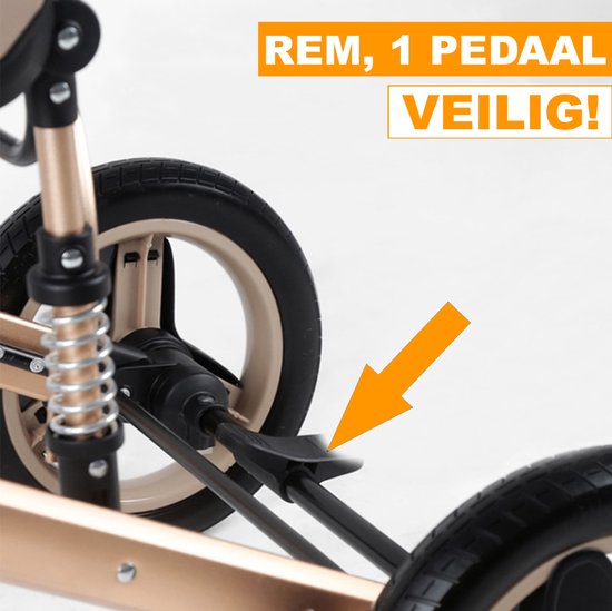 Happyment® kinderwagen 3 in 1 - Met stoel & wieg - Wandelwagen - Zwart van Happyment — afbeelding 3