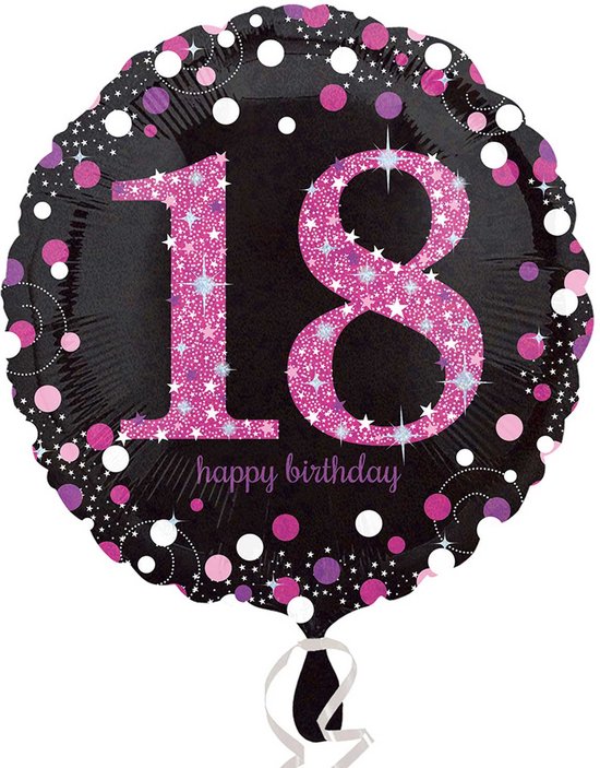 Ballon Hélium 18 Ans Rose 43cm vide