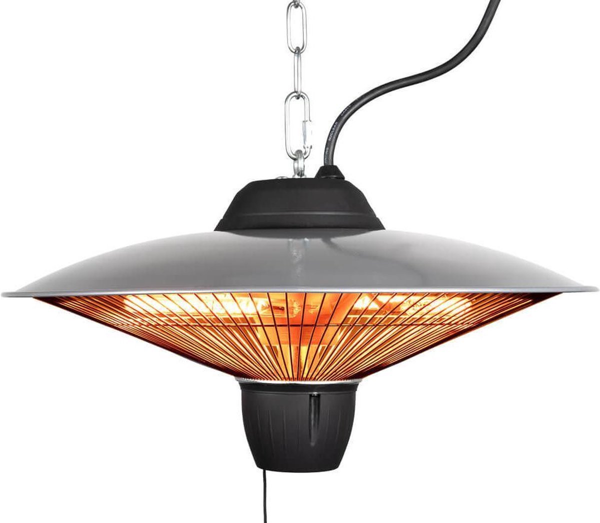 Hangende terrasheater instelbaar met verlichting 2000Watt - vermogen instelbaar - led verlichting