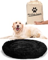 All 4 Pets Supply® Panier pour chien donut - Taille XL - Convient aux chiens jusqu'à 100 cm - Coussin pour chien - Zwart