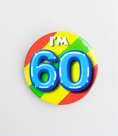 Paper Dreams Button I'm 52 Staal 5,5 Cm Paars/geel/blauw