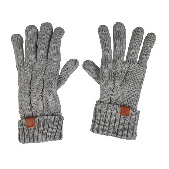 Handschoenen met Bruin labeltje - Grijs - Polyester - Vrouw