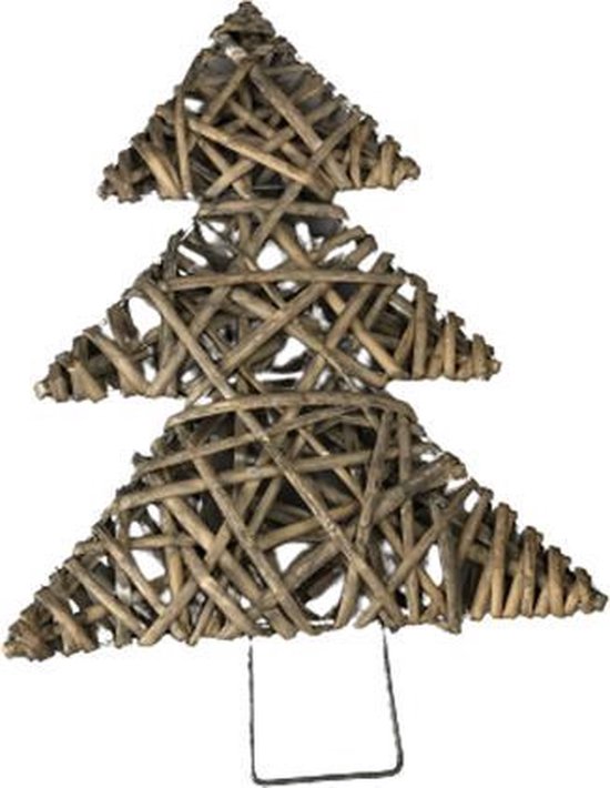 Kerstboom versiering - Grijs - Hout / Metaal - 30 x 23 cm