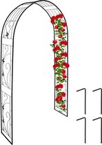Relaxdays arche de roses en métal - grande arche de jardin 216 x 150 x 36 cm - jardin d'arche de plante noire
