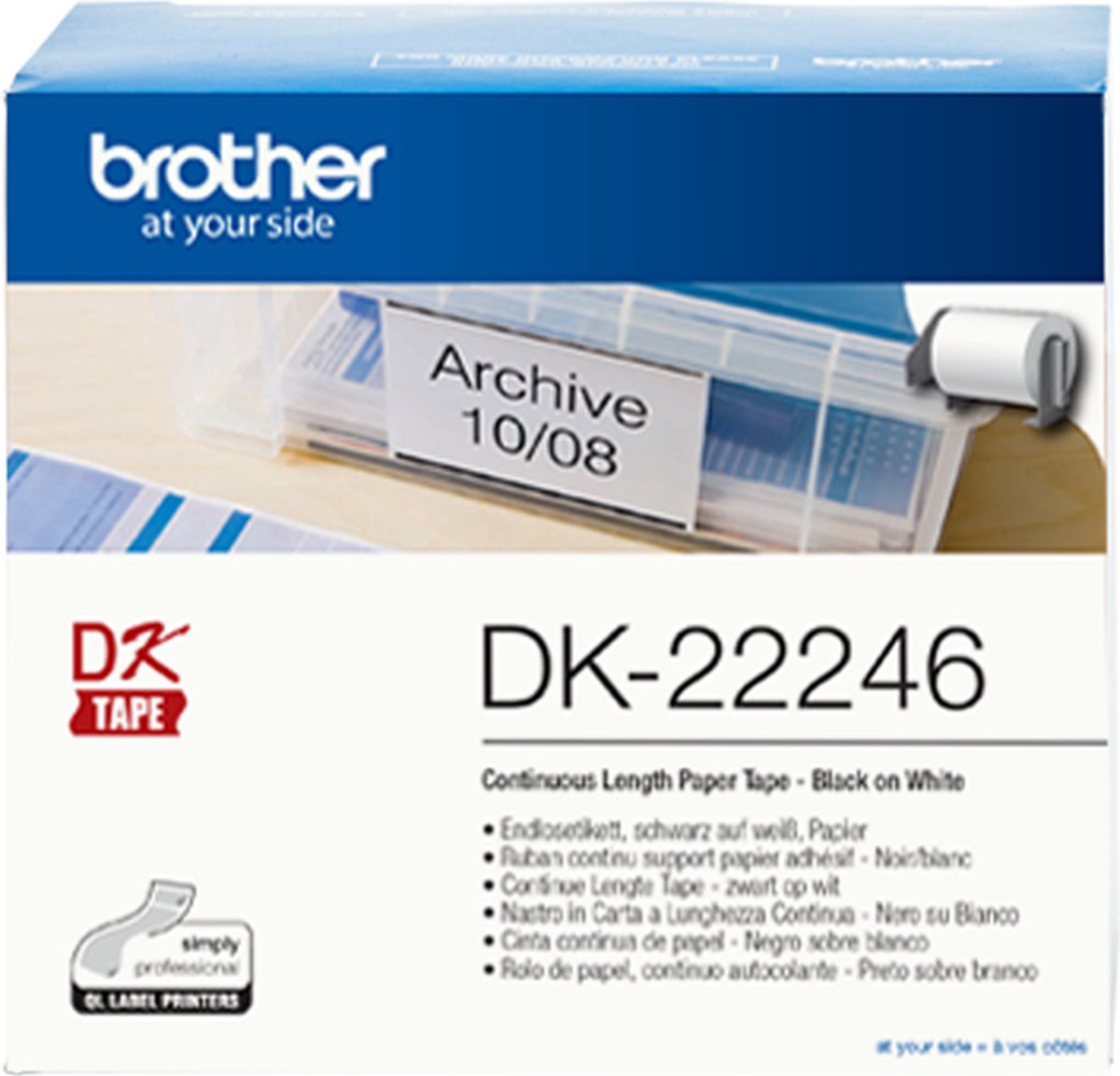 Brother DK-22246 Zwart op wit DK labelprinter-tape