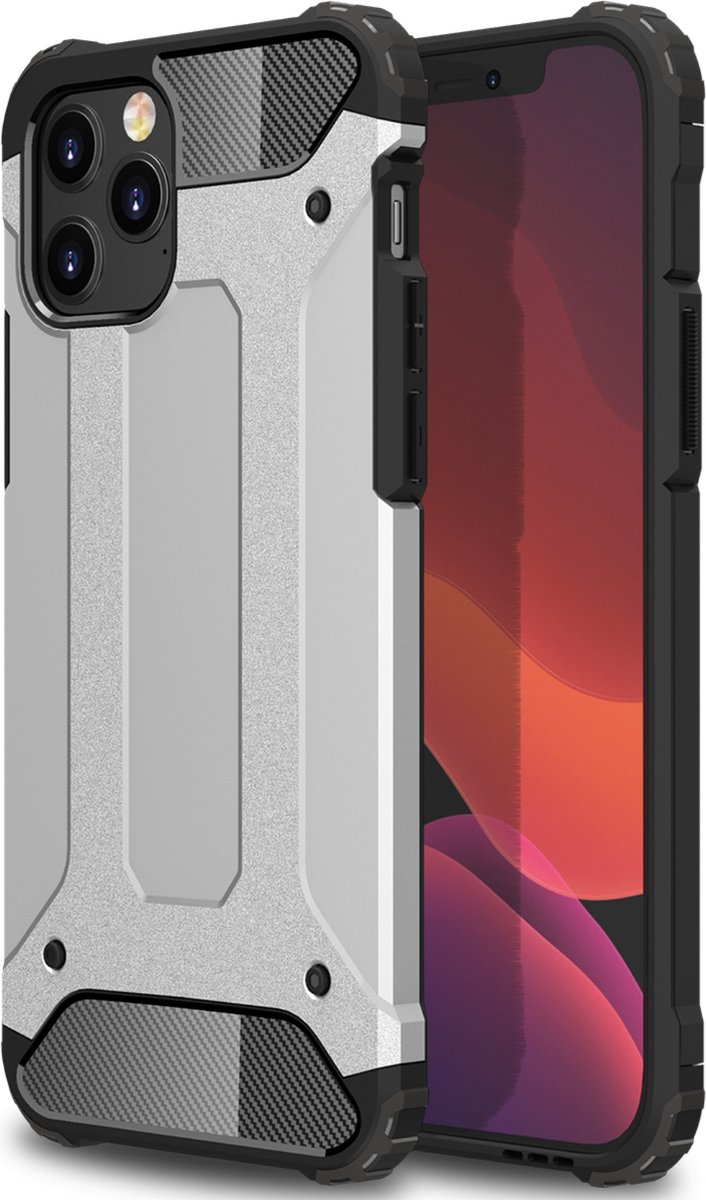 Backcover geschikt voor Apple iPhone 12 - Zilver - Shockproof Armor