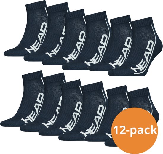 HEAD Quarter Socks Performance - 12 paires de chaussettes de sport - Marine - Unisexe - Taille 39/42