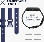 kwmobile 2x siliconen smartwatch bandjes - geschikt voor Xiaomi Mi Watch / Mi Watch Color Sport - 18 - 23 cm in zwart / donkerblauw - Maat L