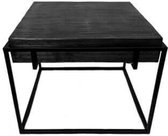 Tafel  - bijzettafel - vierkant  - zwarte tafel - tinachtig blad - 61 x 61 cm