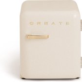 CREATE - Tafelmodel koelkast - Capaciteit 48 L - 1 planken - Handvat Gold - Gebroken wit - RETRO FRIDGE