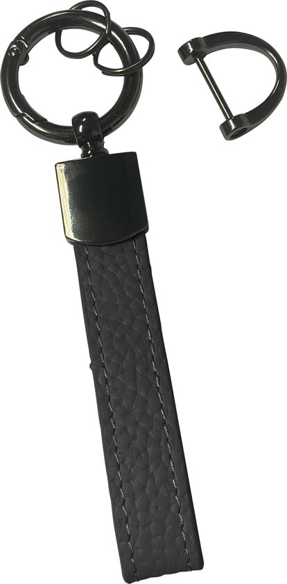 Porte-clés Cuir Épais Avec Porte-clés Anneaux Porte-clés Cuir Porte-clés Voiture - Zwart
