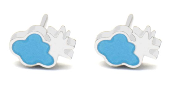 Boucles d'oreilles d'oreilles pour Enfants - Raisins - Acier inoxydable - 8 mm - Argenté