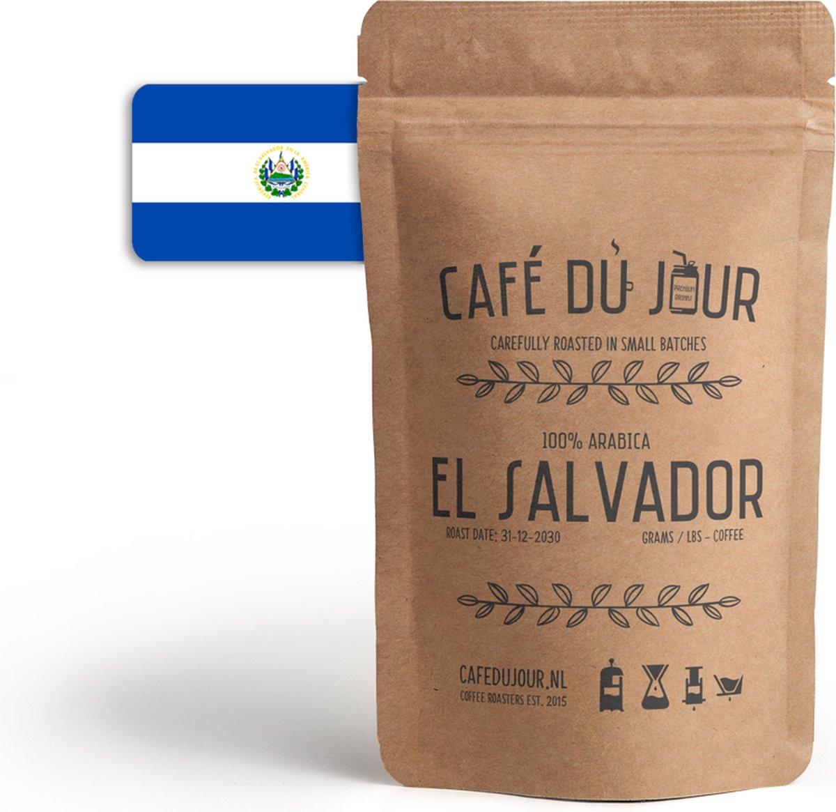Café du Jour 100% arabica El Salvador 250 gram vers gebrande koffiebonen