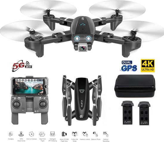 LUXWALLET TT Pro - GPS Drone – 30km/h - 210 Gram - Afstandsbediening – 5Ghz – Camera - Foto - Applicatie + Afstandsbediening