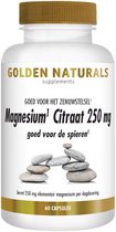 Golden Naturals Magnesium Citraat 250mg (60 veganistische capsules)