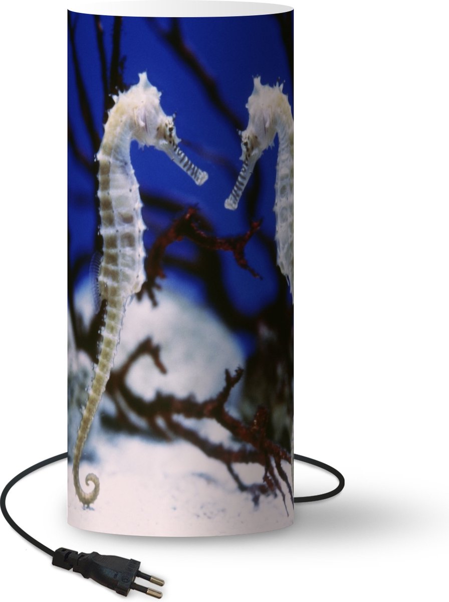 Lamp - Nachtlampje - Tafellamp slaapkamer - Twee zeepaardjes die elkaar aankijken - 54 cm hoog - Ø22.9 cm - Inclusief LED lamp