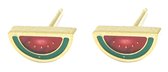 Oorbellen voor Kinderen - Watermeloen - RVS - 8 mm - Goudkleurig
