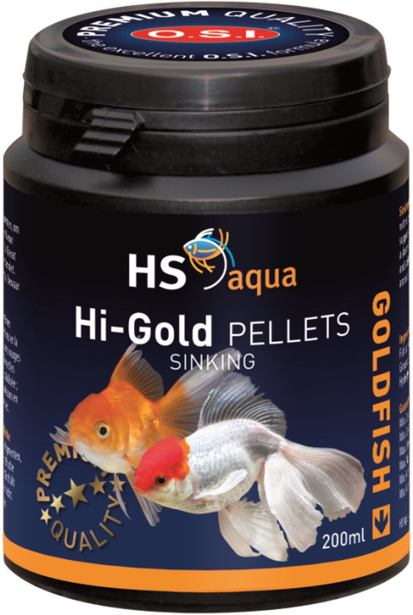 HS Aqua Hi-Gold Pellets 200ML - Goudvissen Voer - Vissenvoer