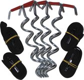 Kit De 4 Ancres Au Sol En Spirale 40cm - Pour Trampoline, Tente, Balançoire, Abri De Jardin, Acier Robuste Kit De 4 Ancres Au Sol En Spirale 40cm - Pour Trampoline, Tente, Balançoire, Abri De Jardin, Acier Robuste